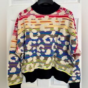 Striped Leopard-Effect Sweater